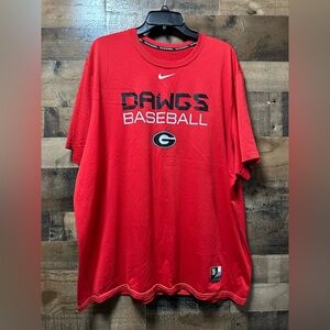 Nike Dri-FIT Georgia Bulldogs Dawgs Baseball T-Shirt Men’s XXL Red Short Sleeve